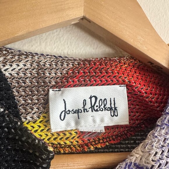 Joesph Ribkoff Mesh Asymmetric 3/4 Sleeve Jacket Womens Sise 12 Lagenlook Artsy - Picture 8 of 12